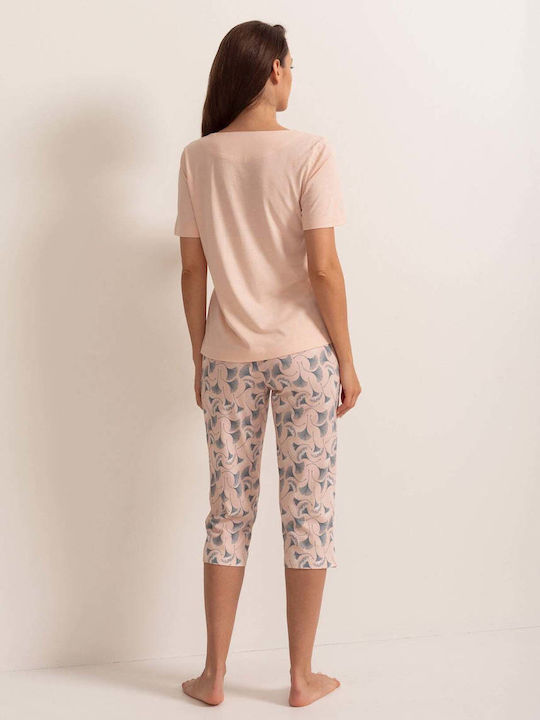 Sofiaman Sofiaman Sommer Baumwollene Damen Schlafanzug Set Rosa