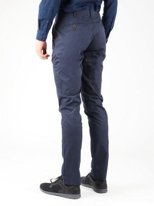 Ανδρικό Παντελόνι Chino Ελαστικό Regular Fit Navy Μπλε
