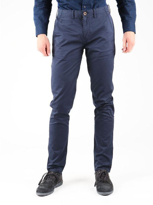 Ανδρικό Παντελόνι Chino Ελαστικό Regular Fit Navy Μπλε