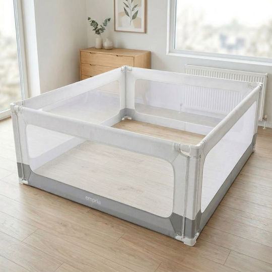 Bară de protecție pentru pat din metal în culoare albă 200x200cm 4 buc