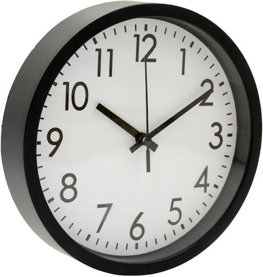 Excellent Houseware Wanduhr Kunststoff Schwarz 20x3,7cm