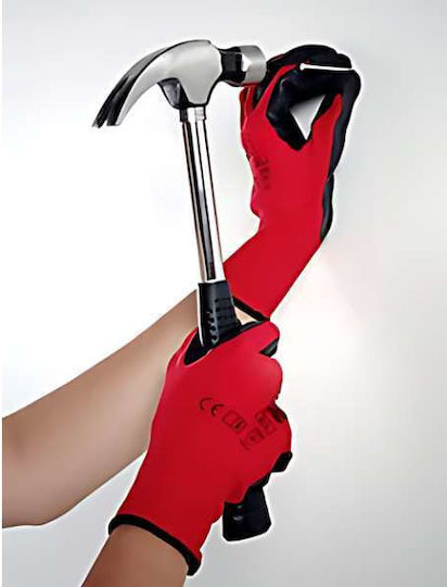 Set 2 Mercaton mănuși cu palme acoperite cu latex mărimea 13 respirabile roșu negru mărimea 9 L