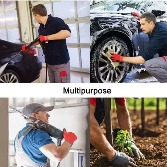 Set 2 Mercaton mănuși cu palme acoperite cu latex mărimea 13 respirabile roșu negru mărimea 9 L