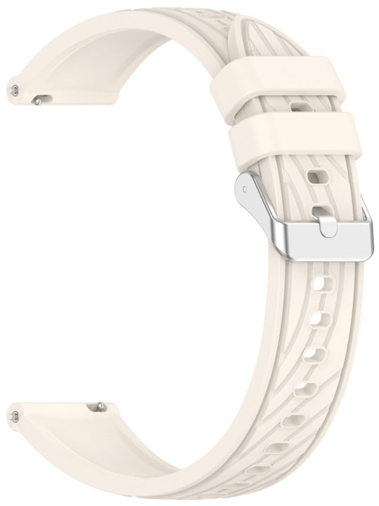 Silicone Rubber Strap Beige 20mm