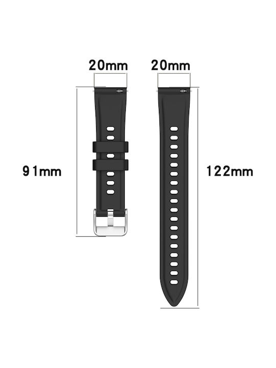Silicone Gummi-Armband Weiß 20mm