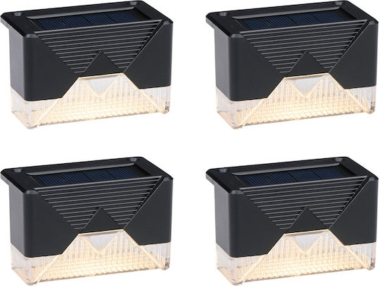 Grundig Σετ 4 Επιτοίχια Ηλιακά Φωτιστικά Θερμό Λευκό με Φωτοκύτταρο IP44