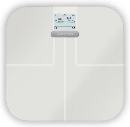 Garmin Index S2 Smart Smart Badezimmerwaage 181,4kg mit Körperfettmessung & Wi-Fi Weiße