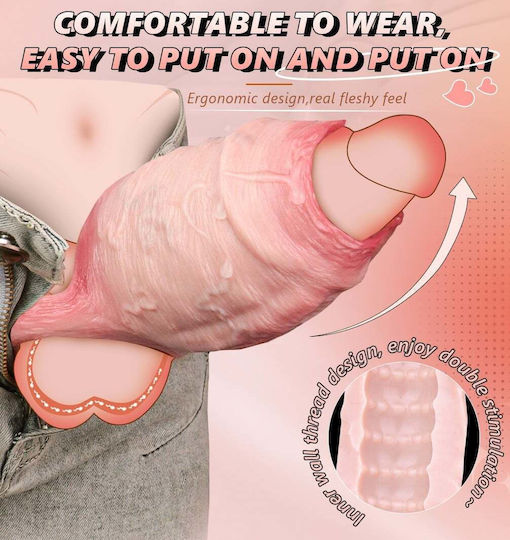 Textured Open Penis Sleeve 14.5cm
