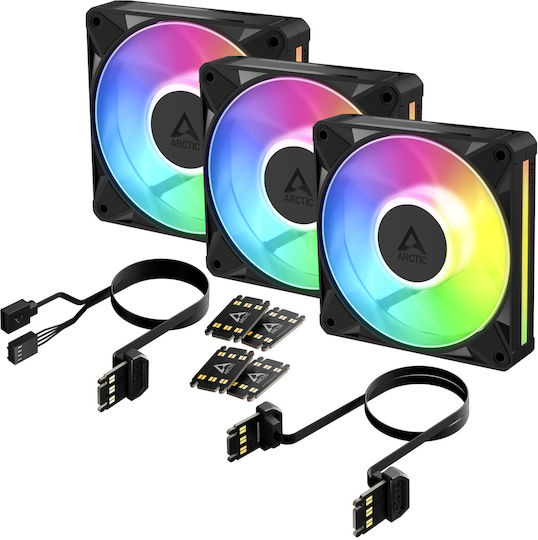 Arctic BioniX P12 A-RGB Вентилатор за кутия 120mm (3000rpm / 76cfm) със Свързване 4-Pin PWM 3бр