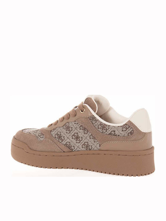 Guess Damentaschen Flatforms Sneakers Taupe