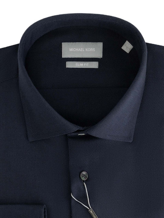 Michael Kors Cămașă Cu Mâneci Scurte În Linie Îngustă Albastră