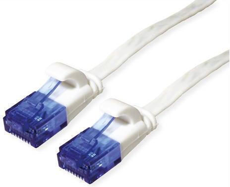 Value Flat U/UTP Cat.6a Ethernet Network Cable 5m White 1pcs