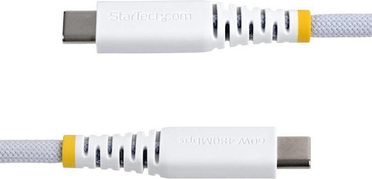 StarTech USB 2.0 Video Cable USB-C male - USB-C 60W PD Λευκό 0.3m USB2CC30CMNCBRWH