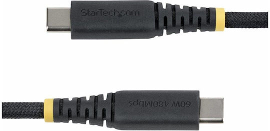 StarTech USB 2.0 Cable USB-C male - USB-C 60W PD Μαύρο 1m USB2CC1MNCBR