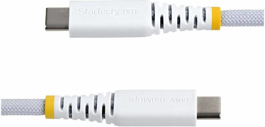 StarTech USB 2.0 Cable USB-C male - USB-C 60W PD Λευκό 2m USB2CC2MNCBRWH