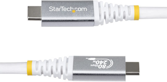 StarTech USB 4 Video Kabel USB-C männlich - USB-C 240W PD Weiß 1m CC1M80GUSB4CABLEW
