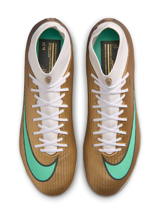 Nike Mercurial Superfly 11 Academy AG Football Shoes with Cleats Gold