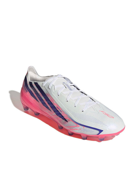 adidas F50 Hyperfast Pro AG-Pro Football Shoes with Cleats White