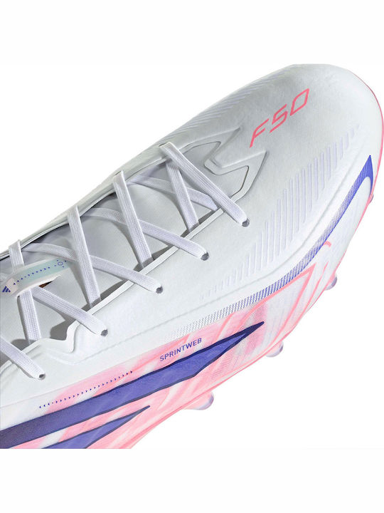 adidas F50 Hyperfast Pro AG-Pro Fußballschuhe mit Stollen Weiße