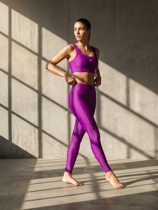 Training Women's Set with Full-Length Leggings High Waist Purple