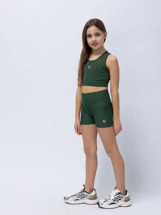 Kinderoberteile Crop Top Ärmelloses Grünes