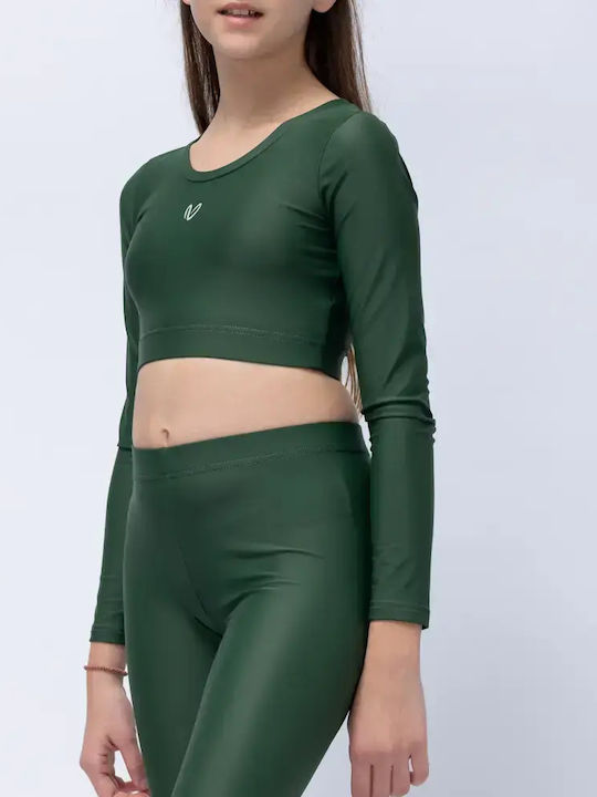 Kinderoberteile Crop Top Langärmelig Grün