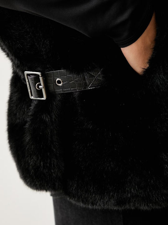 Short Women's Black Fur