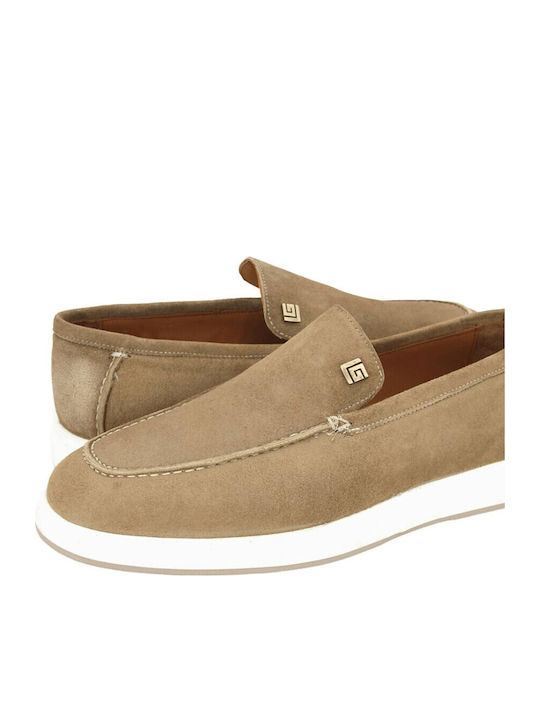 Suede Herren Mokassins in Beigem Farbton