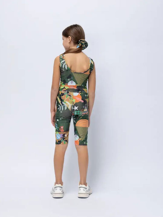 Kids Short Leggings Green Rooted
