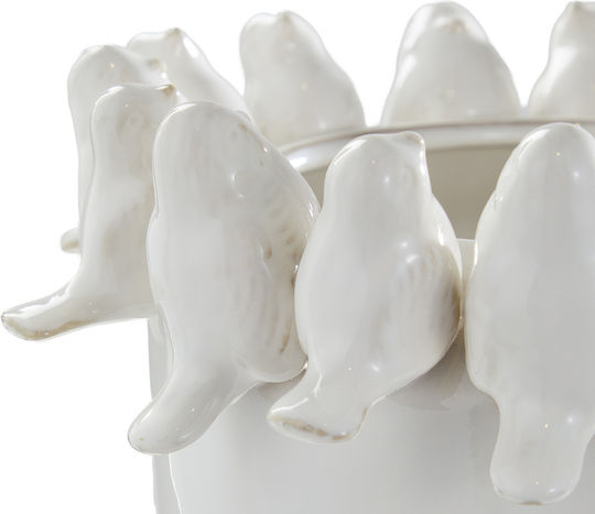 Butlers Διακοσμητικό Βάζο Κεραμικό Birds Λευκό 30x30xΥ24cm