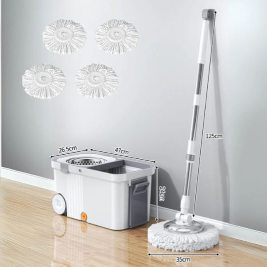 Mop Rotativ Set Cu 4 Piese De Schimb NT-MOP360-INOX-4R