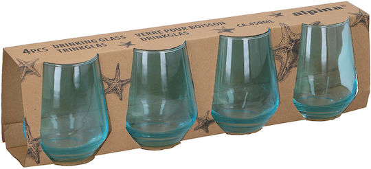 Alpina Set Water Glasses in Light Blue Colour 450ml 4 Pieces