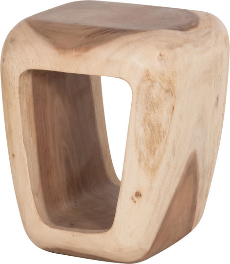 Taburet Cameră de zi Pat din Lemn Suar Natural 38x34x48cm