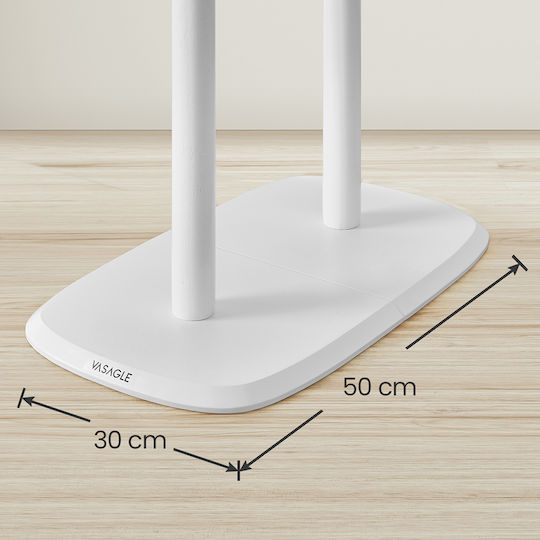 Vasagle Wooden White Freestanding Coat Rack 50x30x170.7cm