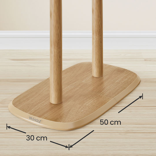 Vasagle Wooden Beige Freestanding Coat Rack 50x30x170.7cm