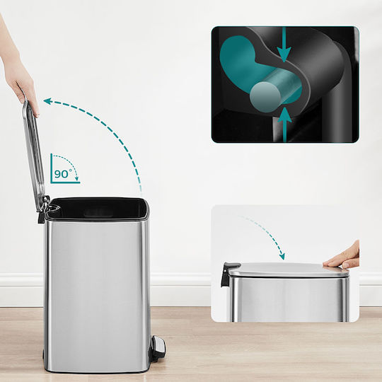 Songmics Waste Bin from Stainless Steel with Pedal 20lt Silver