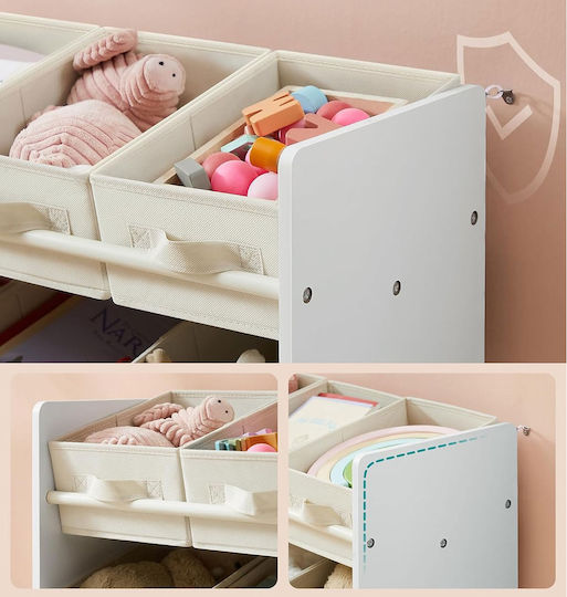 Songmics Children's Storage Box Wooden White 62.5x29.5x60cm