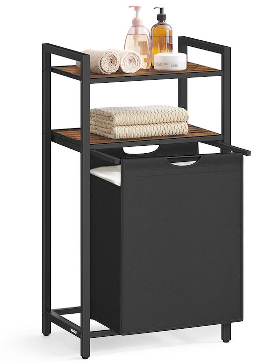 Vasagle Coș de Rufe Metalic 65lt 50x33x92cm Negru