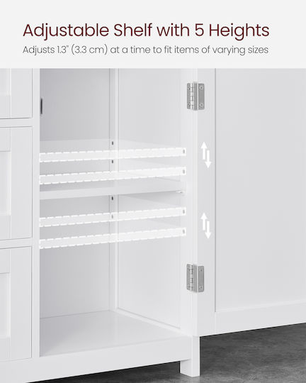 Vasagle Badezimmerschrank 60x30x80cm Weiß