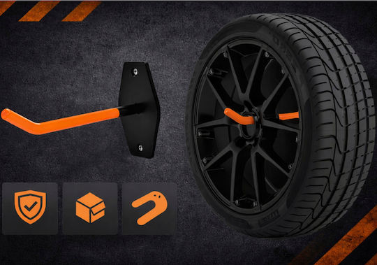 Set 4 Suporturi de perete Jante Anvelope Zola Suportă 60 Kg Oțel Protecție Pvc Accesorii de Montare Incluse