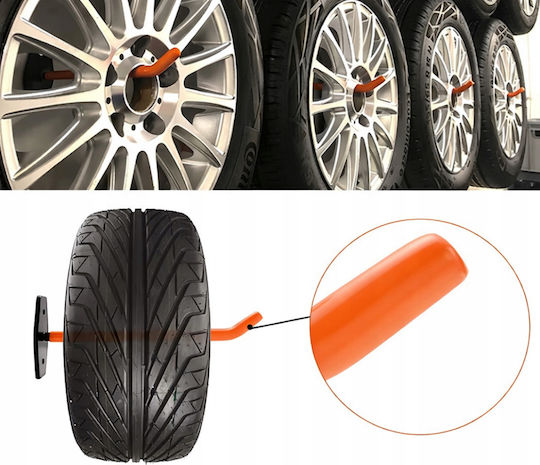 Set 4 Suporturi de perete Jante Anvelope Zola Suportă 60 Kg Oțel Protecție Pvc Accesorii de Montare Incluse