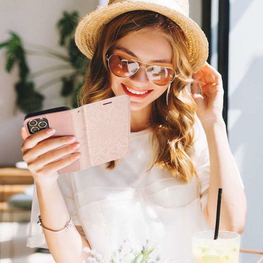 Forcell Mezzo Book Case Cover iPhone 7 8 SE 2020 Mandala Rose Gold*