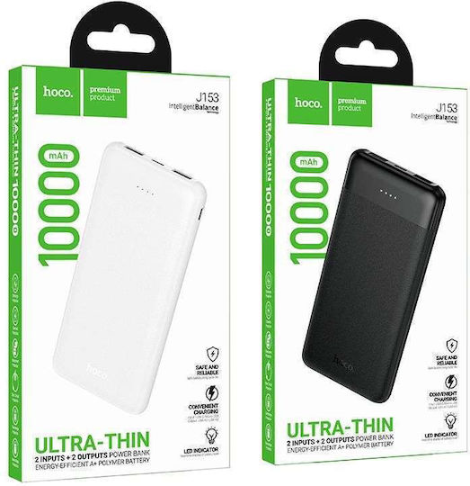 Hoco J153 Power Bank 10000mAh 10W mit 2 USB-A Ausgangsanschlüsse Schwarz