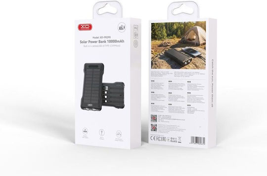 XO PR290 Solar Ηλιακό Power Bank 10000mAh