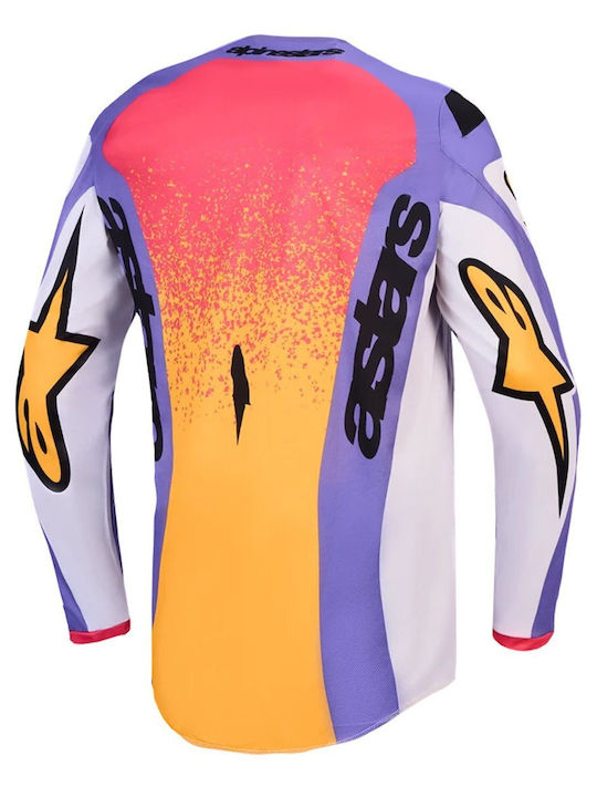 Motocross Jersey Alpinestars Fluid Drag Lil Blu Gld