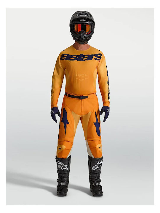 Motocross Jersey Alpinestars Racer Amber Org Gld Blue