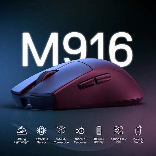 Redragon K1NG M916 Ασύρματο Gaming Ποντίκι 24000 DPI Μαύρο