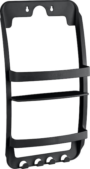 Wenko Επιτοίχια Ραφιέρα Μπάνιου Πλαστική 26x11.5x54.5cm Μαύρη