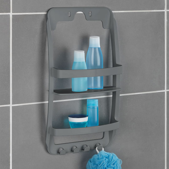 Wenko Wandmontiertes Badezimmerregal Kunststoff 26x54.5x11.5cm Grau