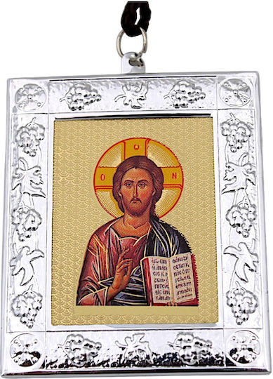 Heiligenikone Von Jesus Christus 5x6cm Hängend Oder Selbstklebend – Silber